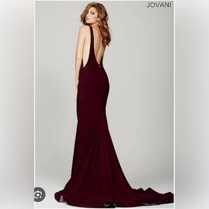 Jovani Burgundy Gown #47100